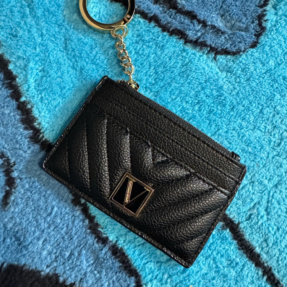 Victoria's Secret Black and Gold Quilted Wallet